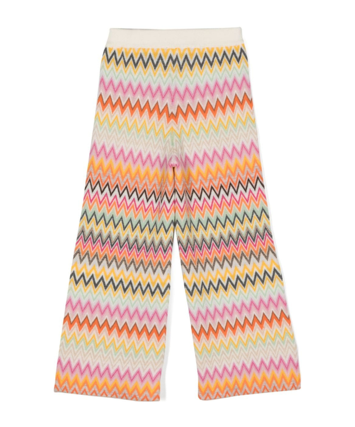 Missoni Zigzag-woven Knitted Trousers In Nude