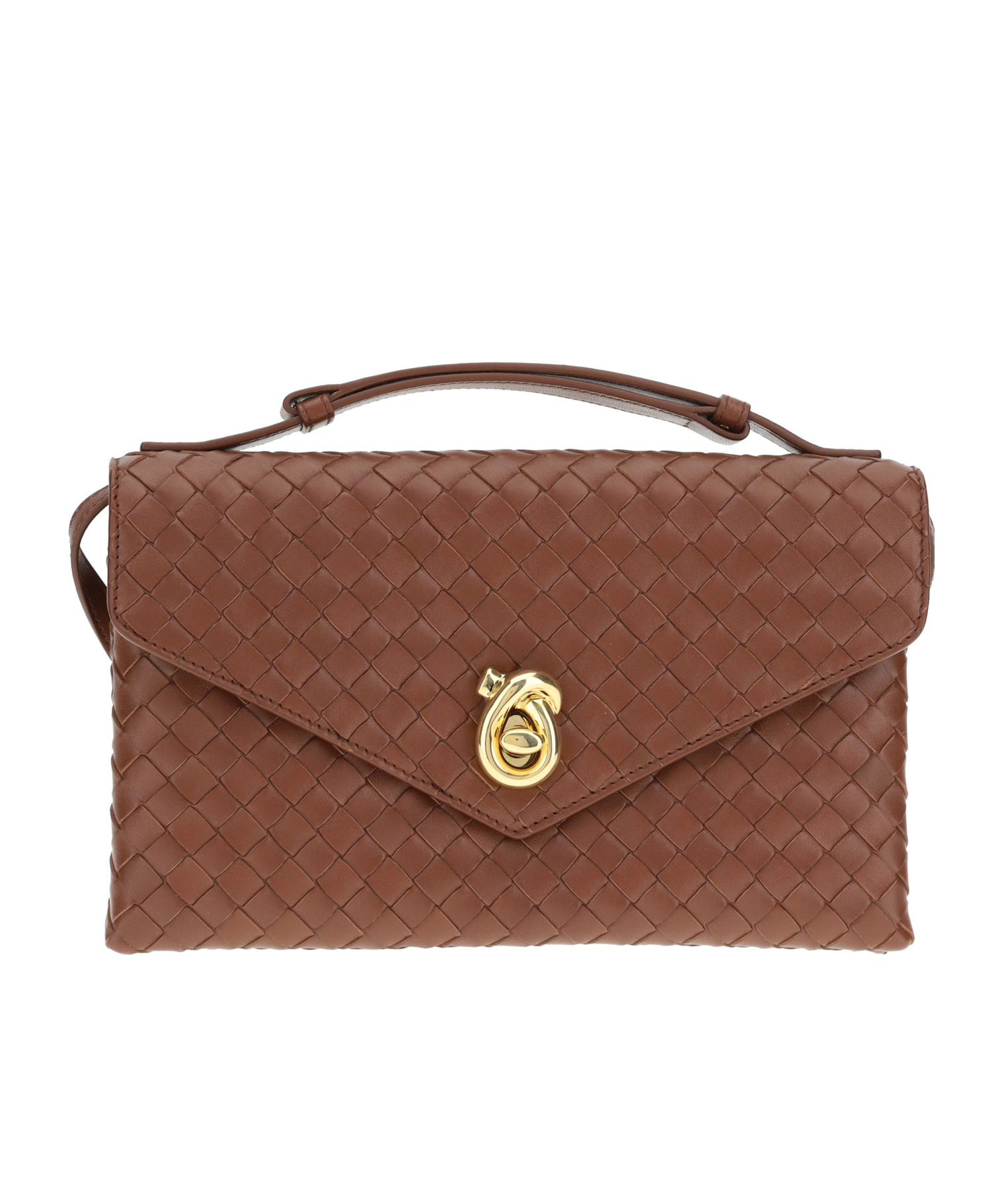 Bottega Veneta Lock Knot Leather Shoulder Bag