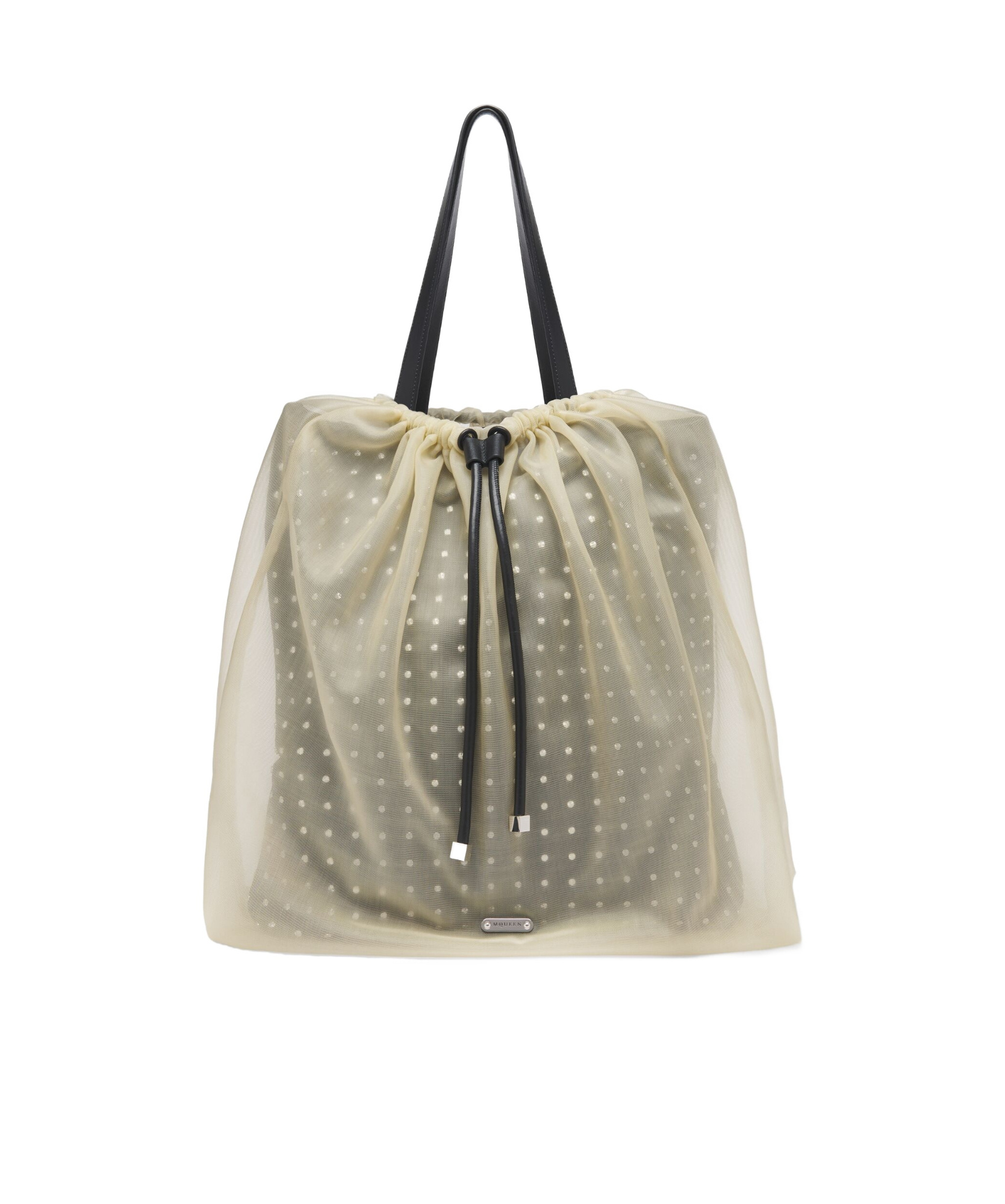 Alexander Mcqueen Women's Two-tone Leather And Tulle Nebula Shopping Bag | 8044321vp11 Color 1000 In Black