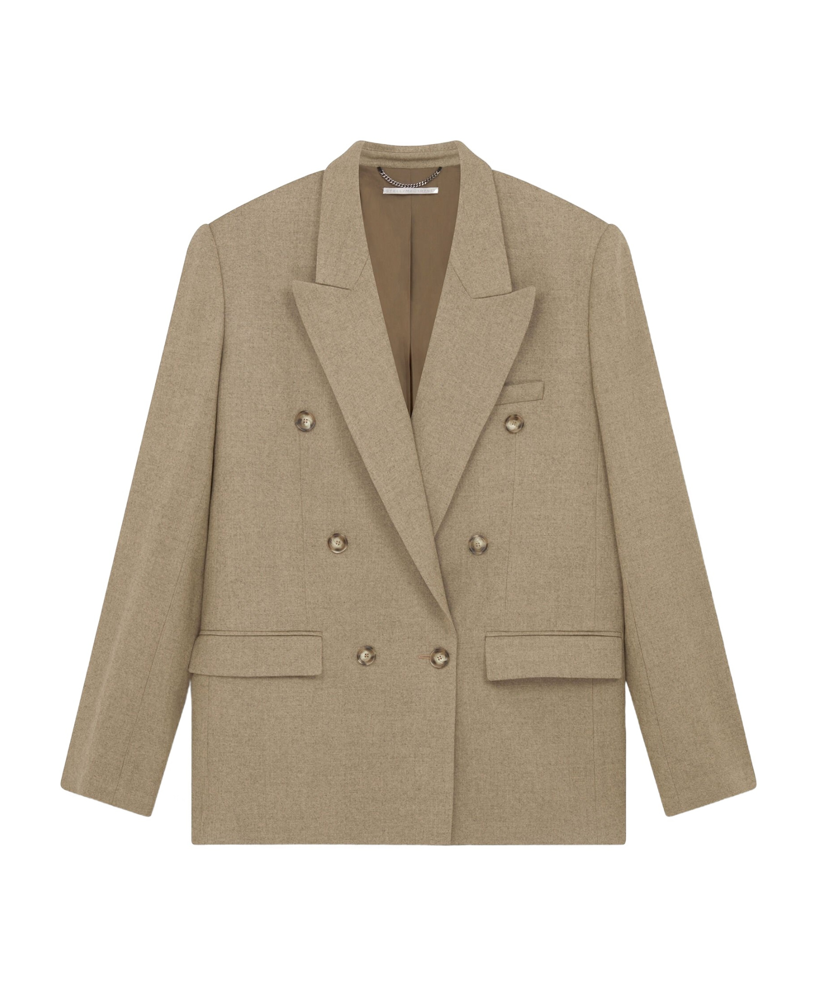Stella Mccartney Double-breasted Flannel Blazer In Nude
