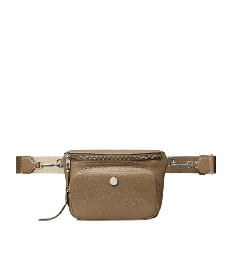 Tory Burch Mini Pebbled-leather Belt Bag In Brown