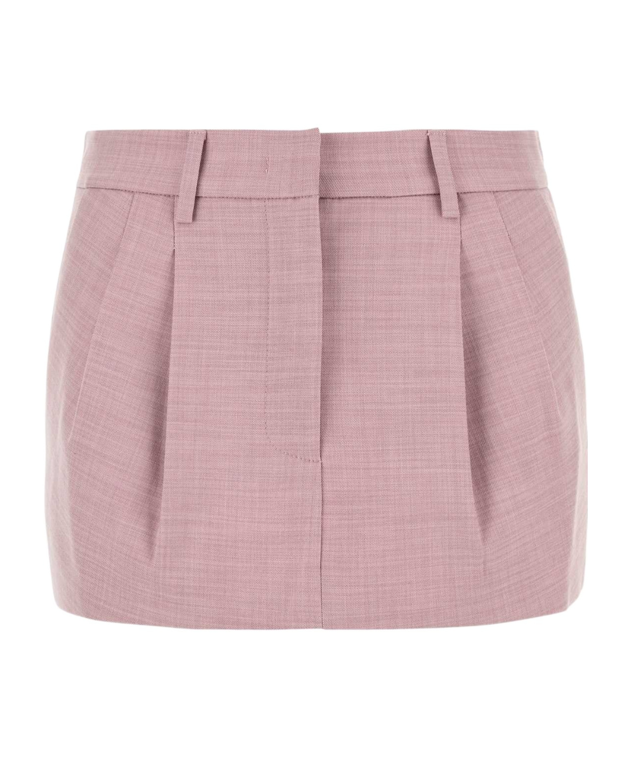 The Andamane Pink Stretch Polyester Blend Mini Skirt In Nude