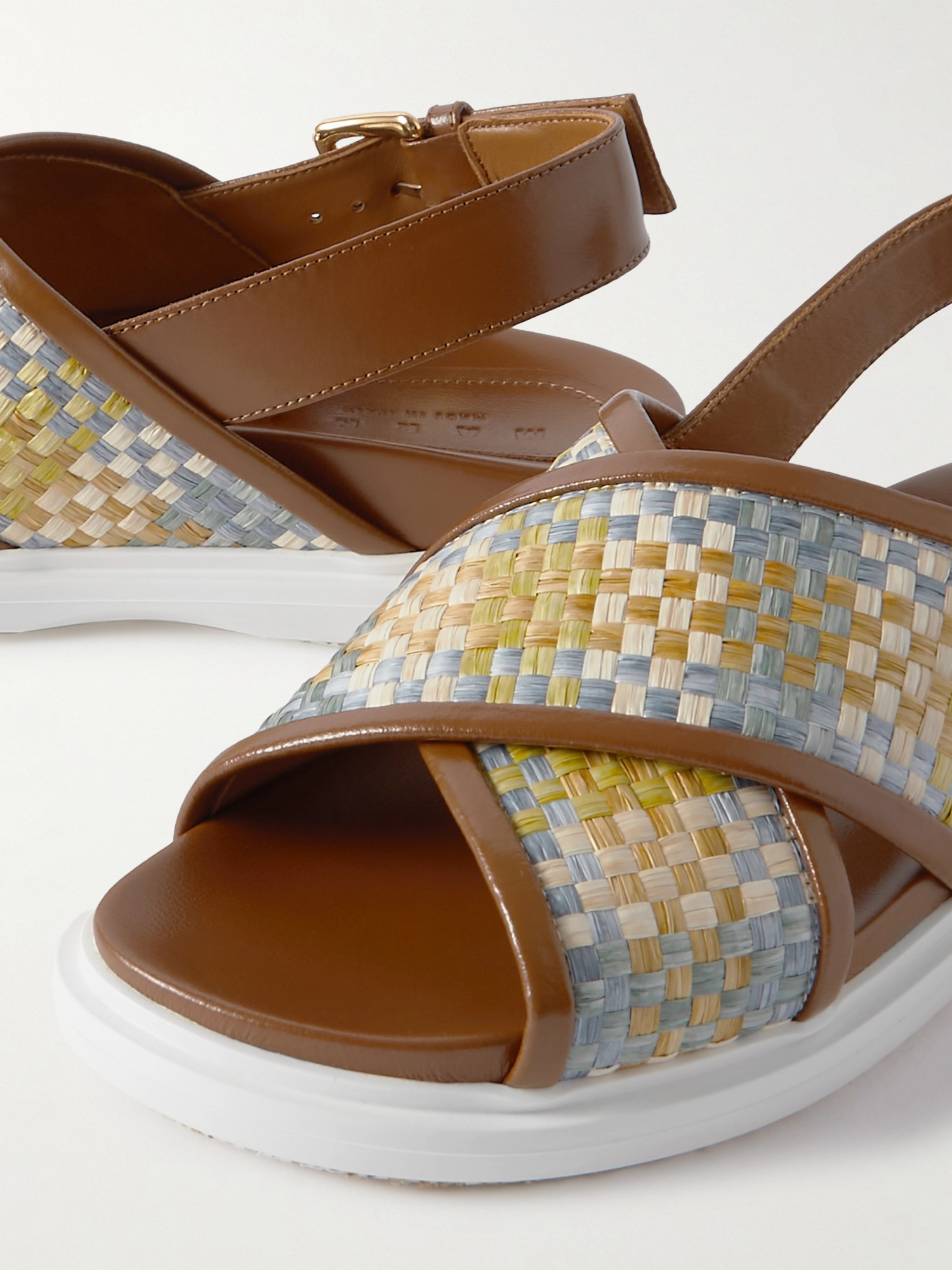 Marni Fussbet Interwoven Slingback Sandals In Multicolor