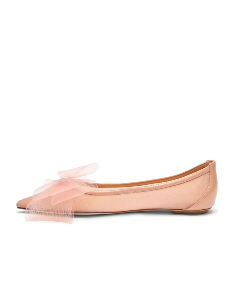 Stuart Weitzman Leather Ballerina Shoes In Nude