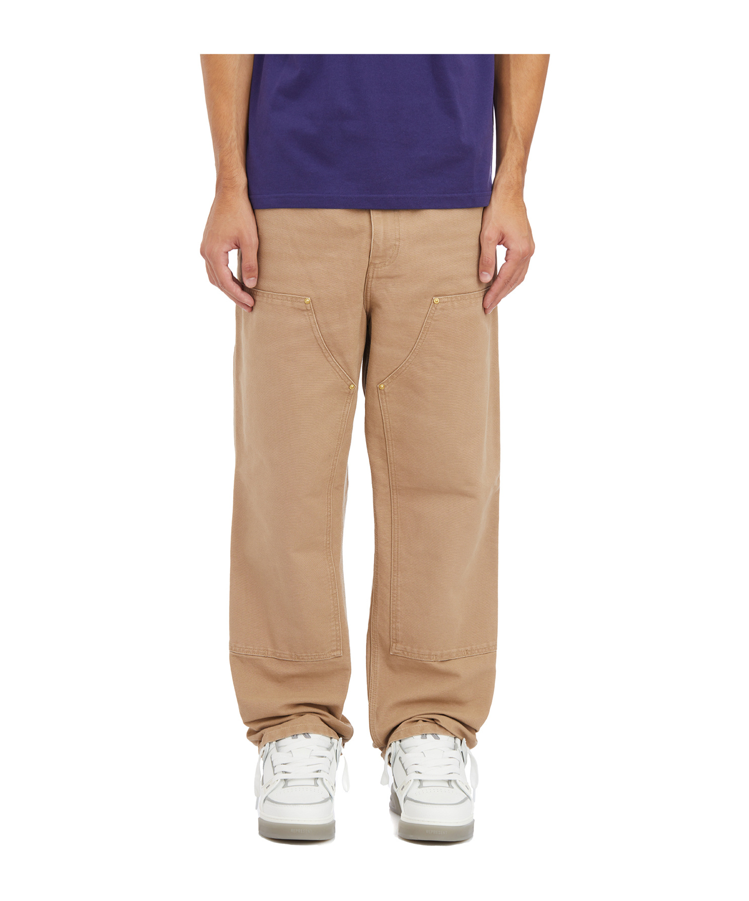 Carhartt Wip Double Knee Trousers In Nude