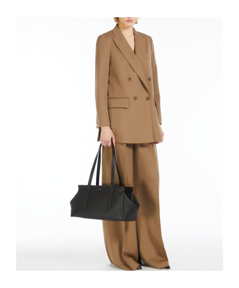 Max Mara Wool Double-breasted Suit Jacket In Brown