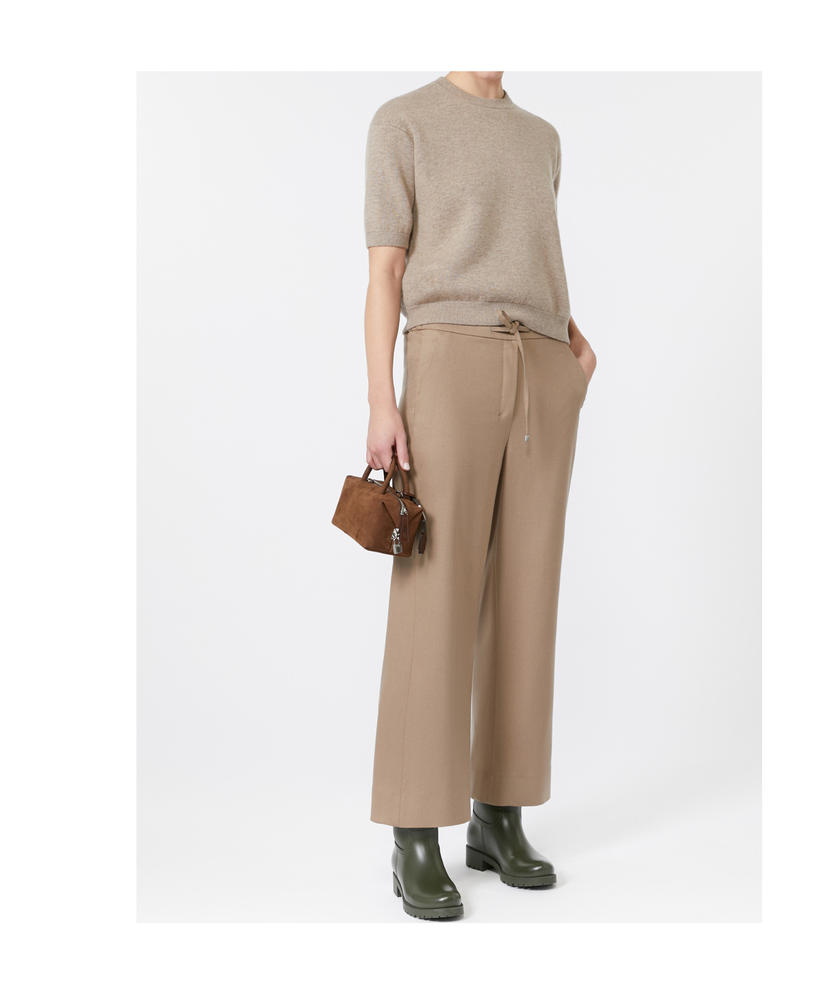 Max Mara 's Short-sleeved Crewneck Jumper In Brown
