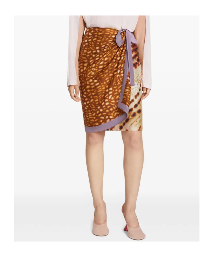 Dries Van Noten Silk Beach Cover-up In Brown