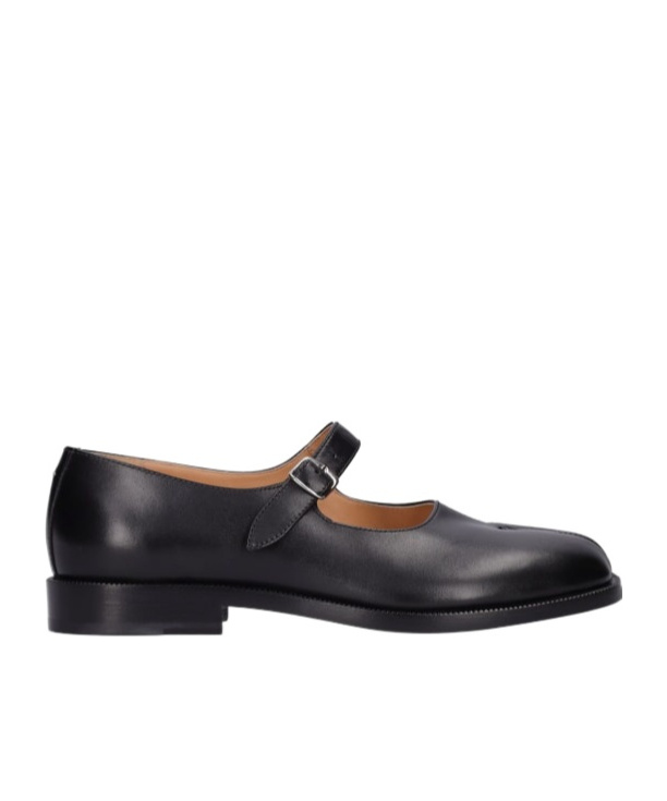 Maison Margiela Bovine Leather Mary Jane Pumps With Sheepskin Detailing And Elegant Buckle Closure In Black