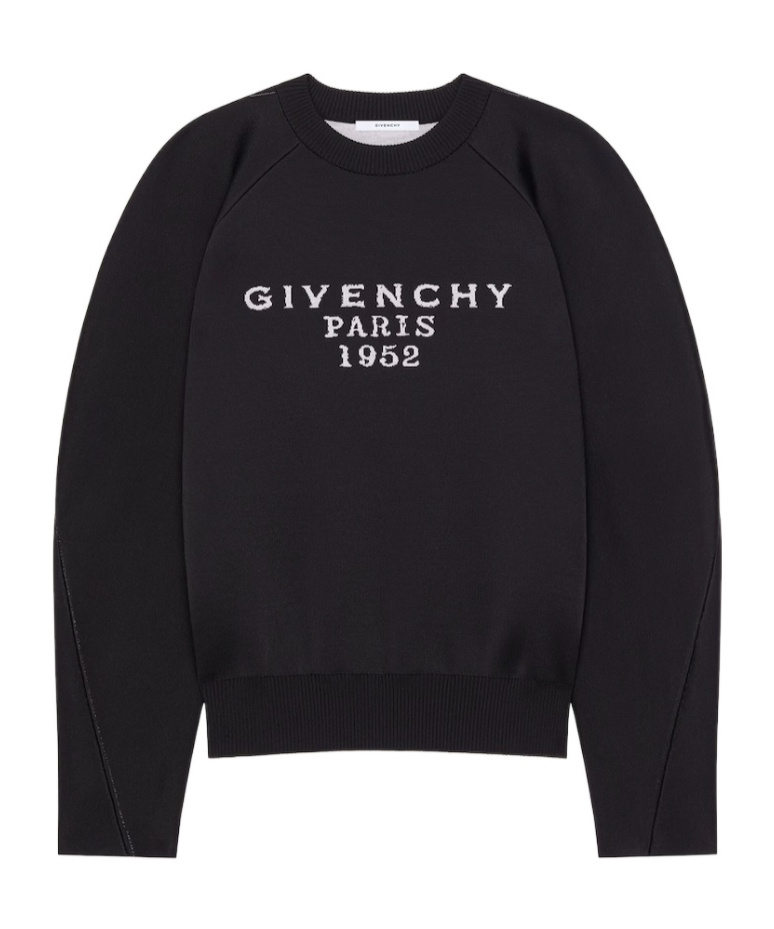Givenchy Sweater In Wool Viscose With  Signature In Black