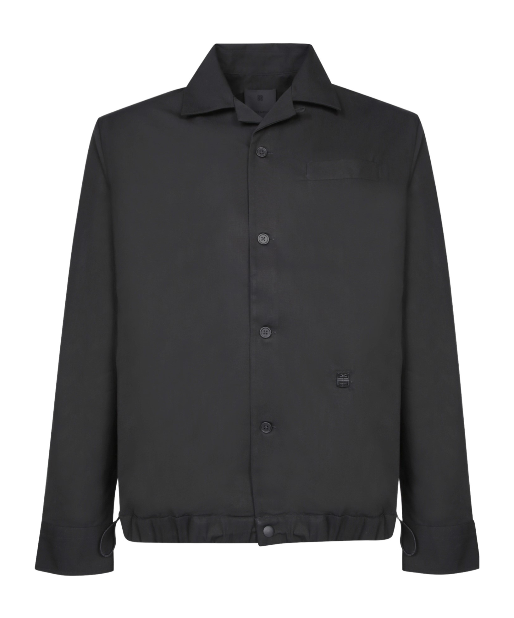 Givenchy Logo Engraved Metal Clip Long-sleeved Shirt In Black