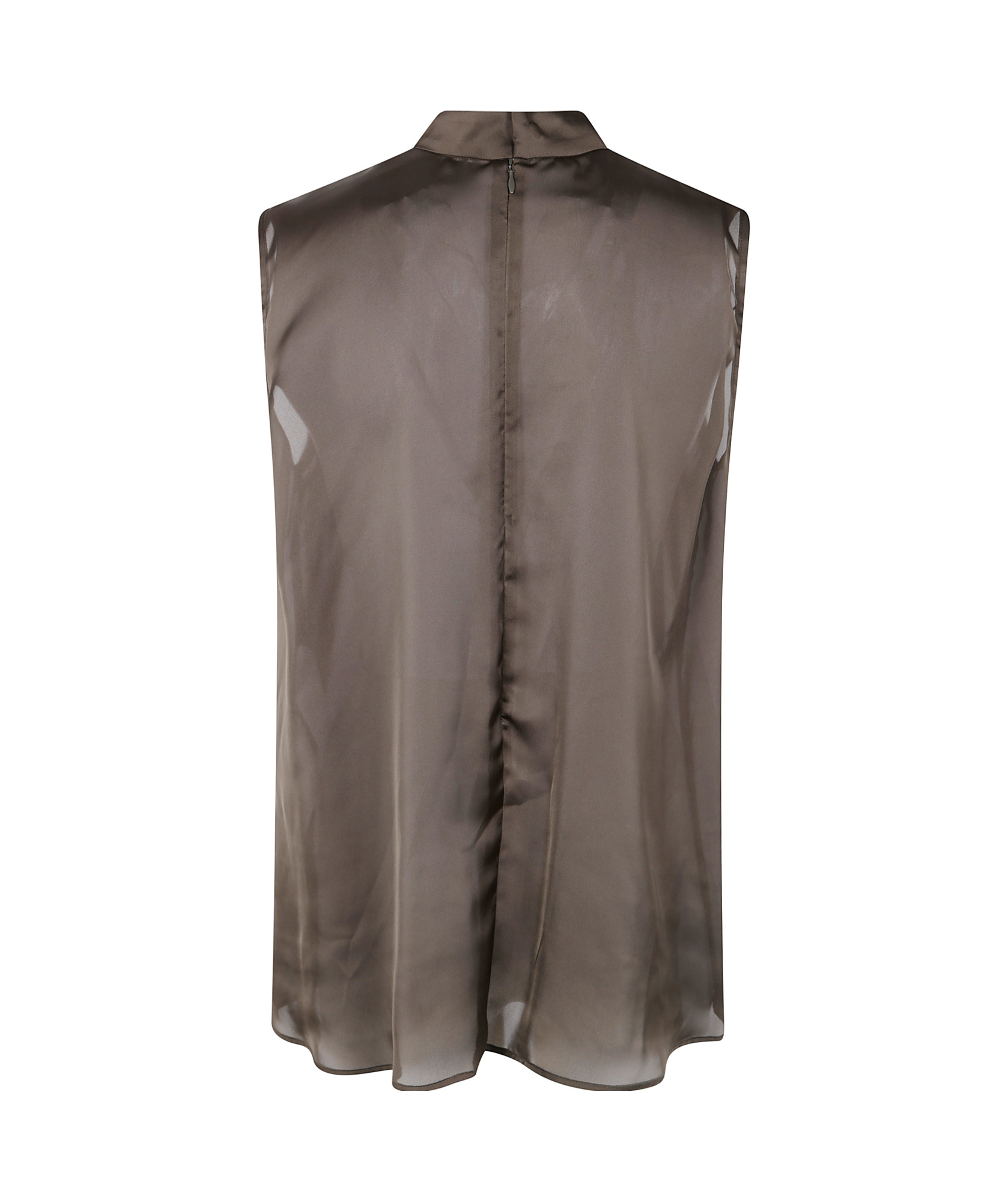 Sacai Asymmetrical Layered Satin Chiffon Tank Top In Gray