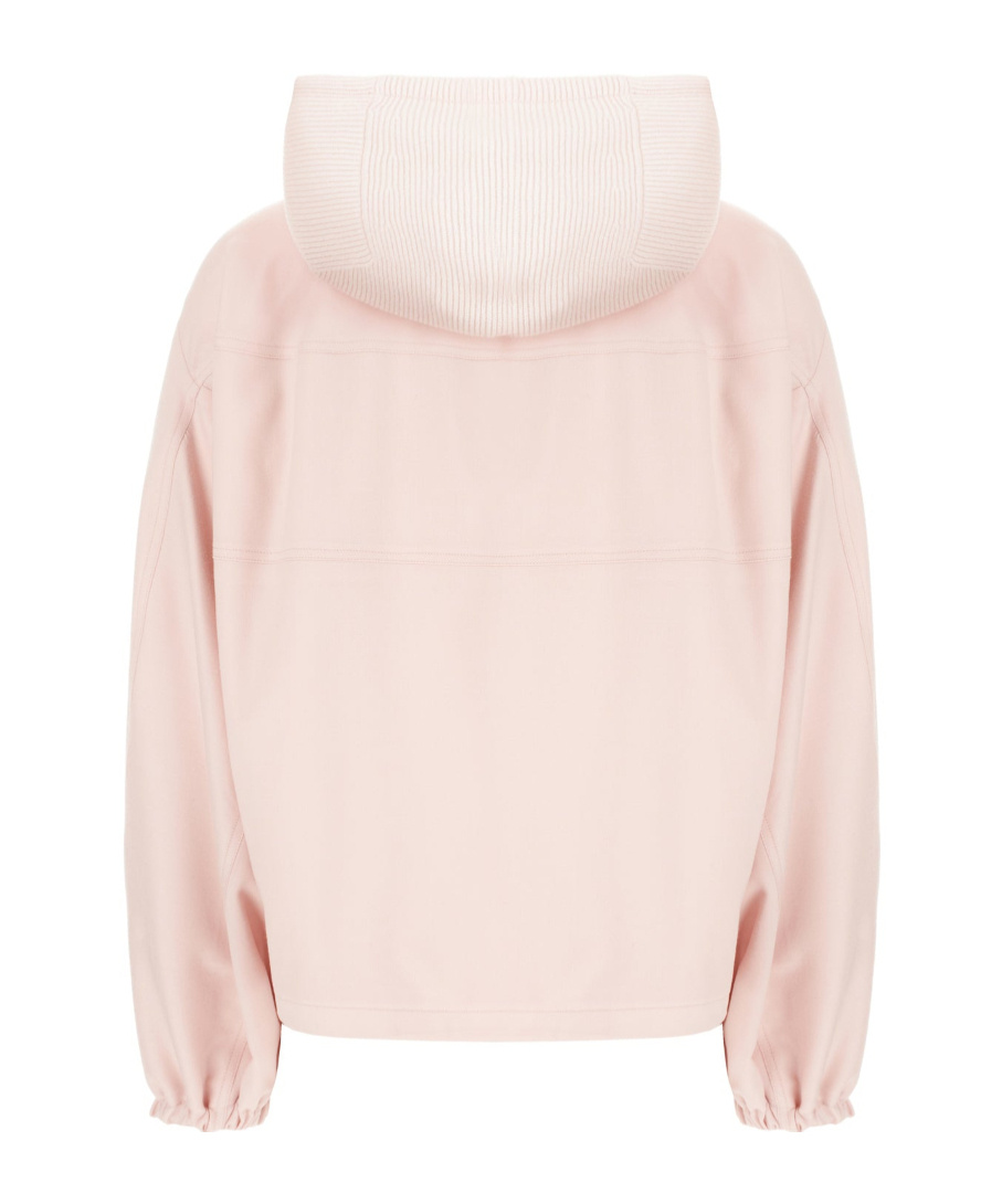 Fabiana Filippi Long-sleeved Hooded Jacket In Pink