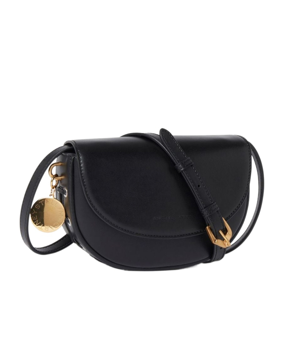 Stella Mccartney Frayme Whipstitch Small Shoulder Bag In Black