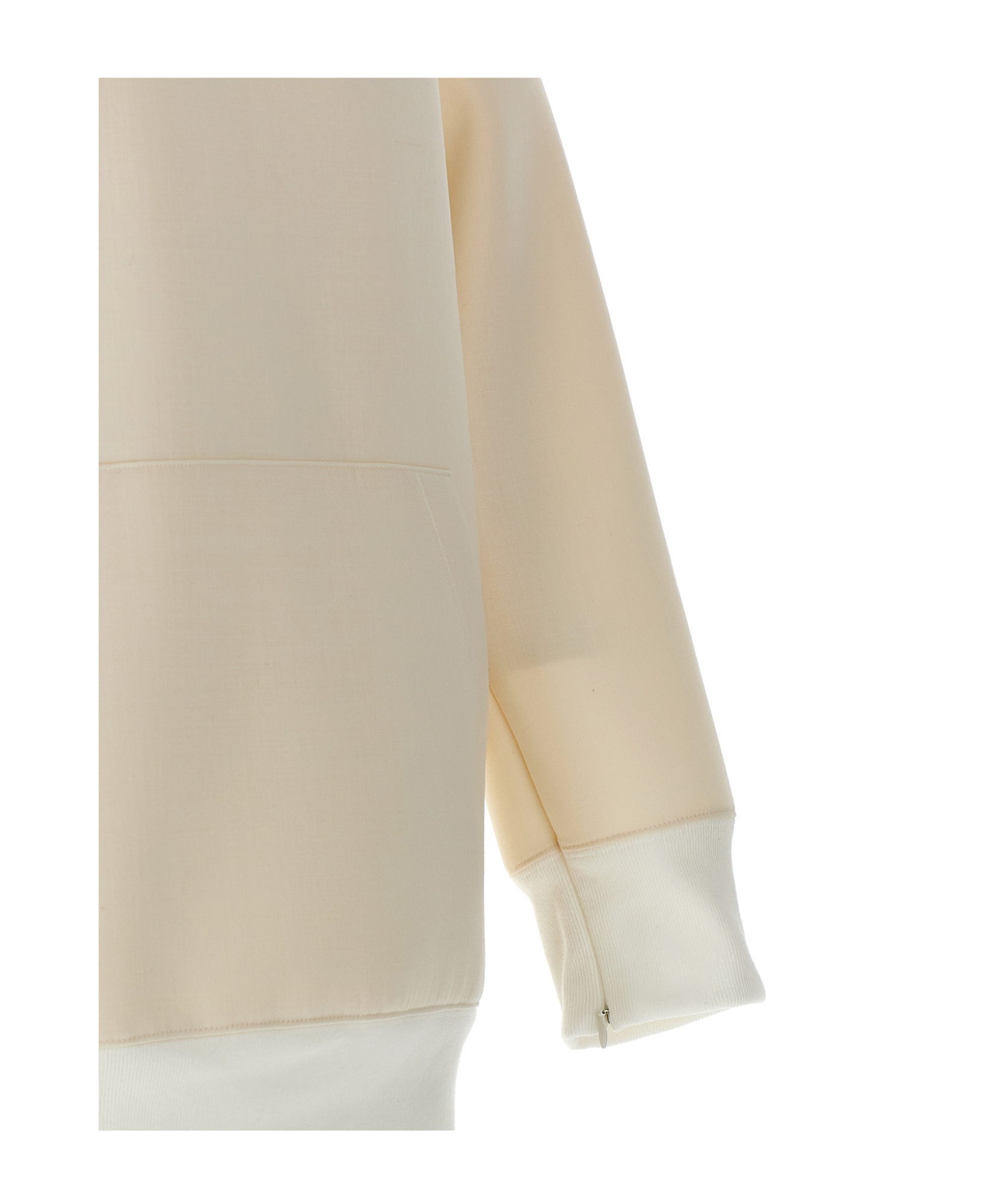 Sacai White Suiting Bonding Mix Dress In Nude