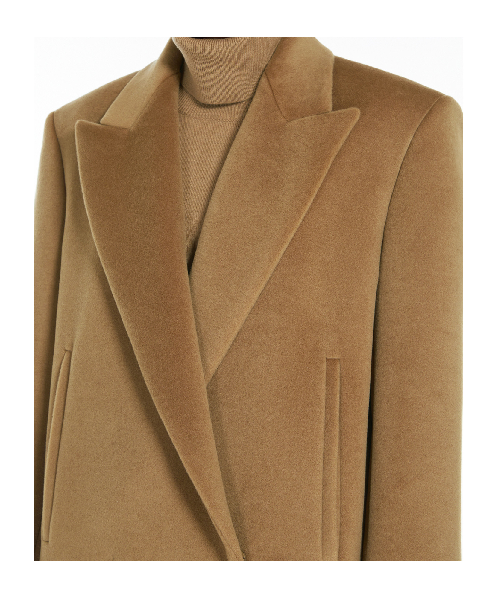 Max Mara Long-sleeved Wool Coat In Brown