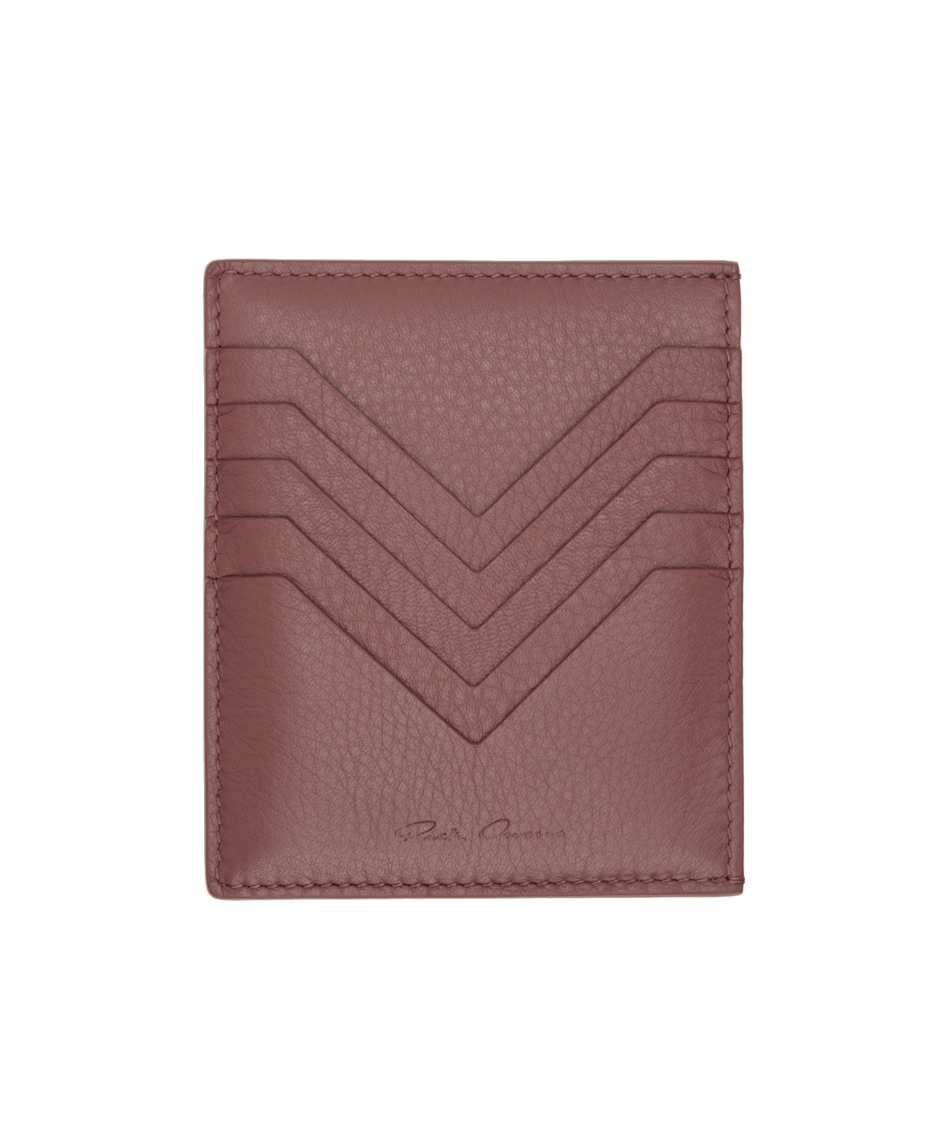 Rick Owens Pink Concordians Square Card Holder In Brown