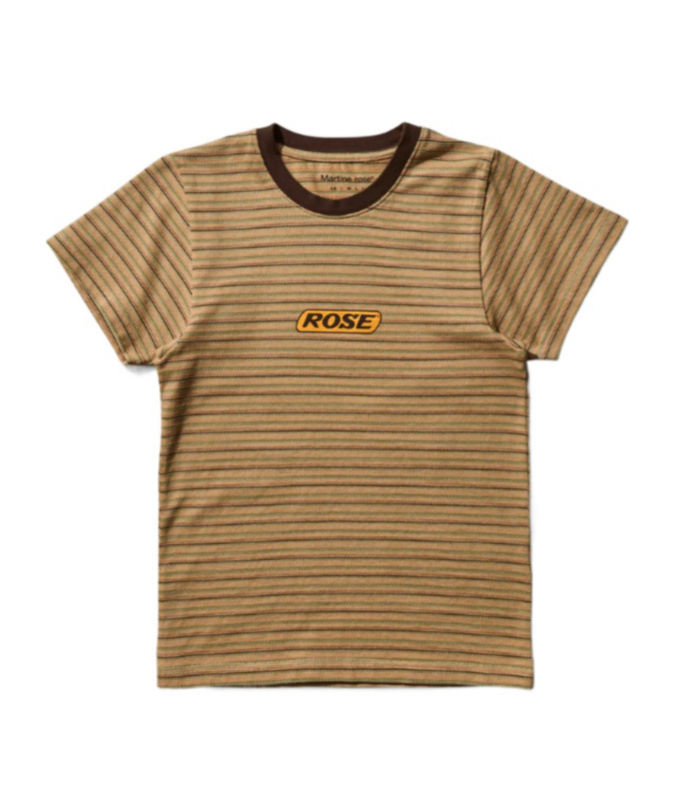 Shop Martine Rose Logo Motif Shrunken T-shirt In Brown