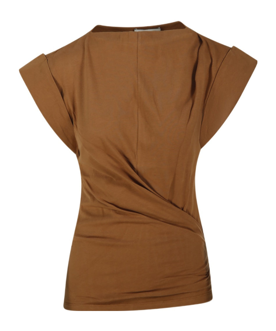 Isabel Marant Maisan Cap-sleeved Top In Brown