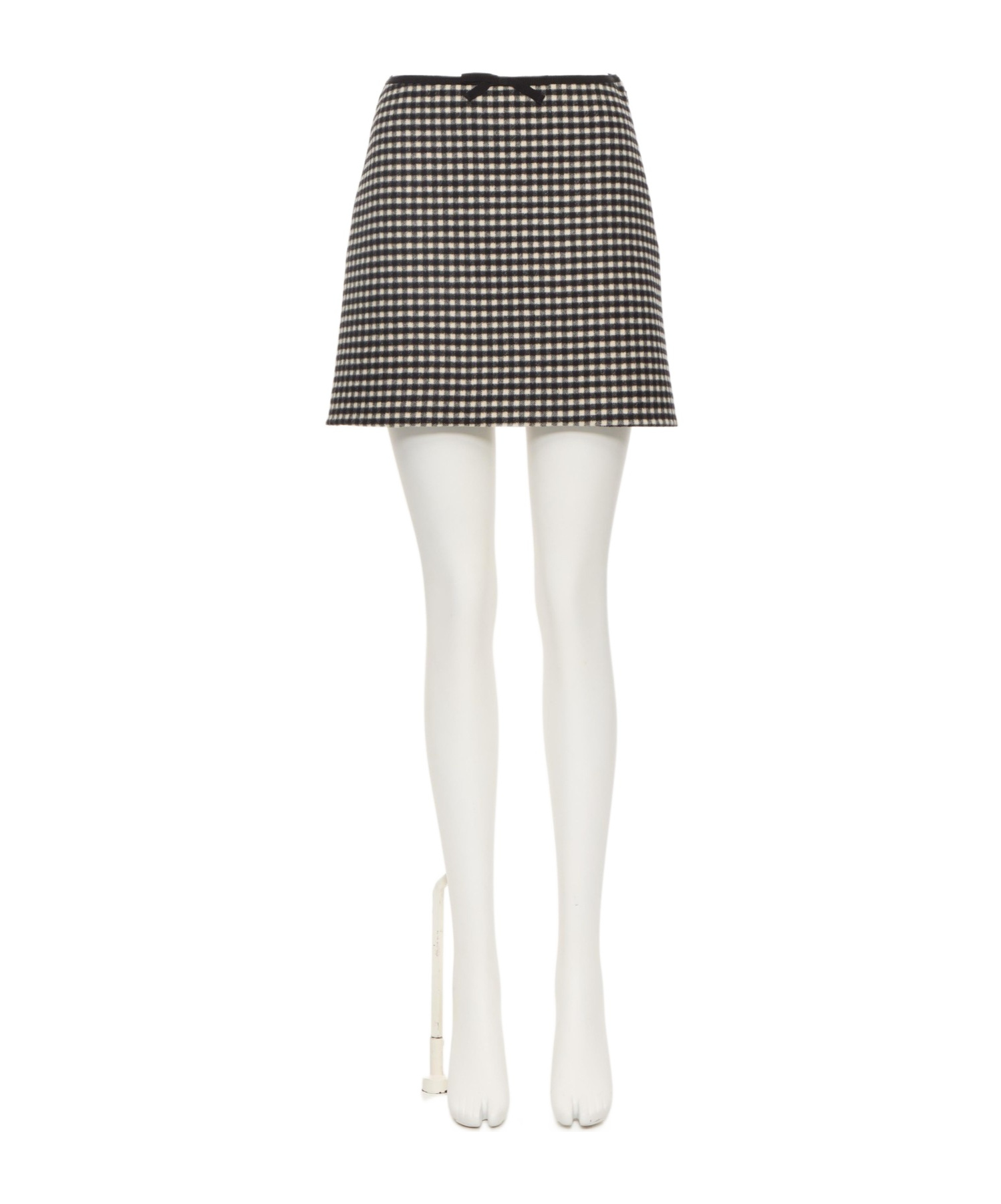 Valentino Checked Wool And Cashmere Miniskirt In Gray