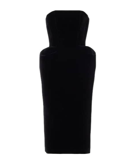 David Koma Velvet Bustier Dress In Black