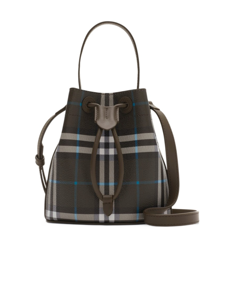 Burberry Check Mini Bucket Bag In Black