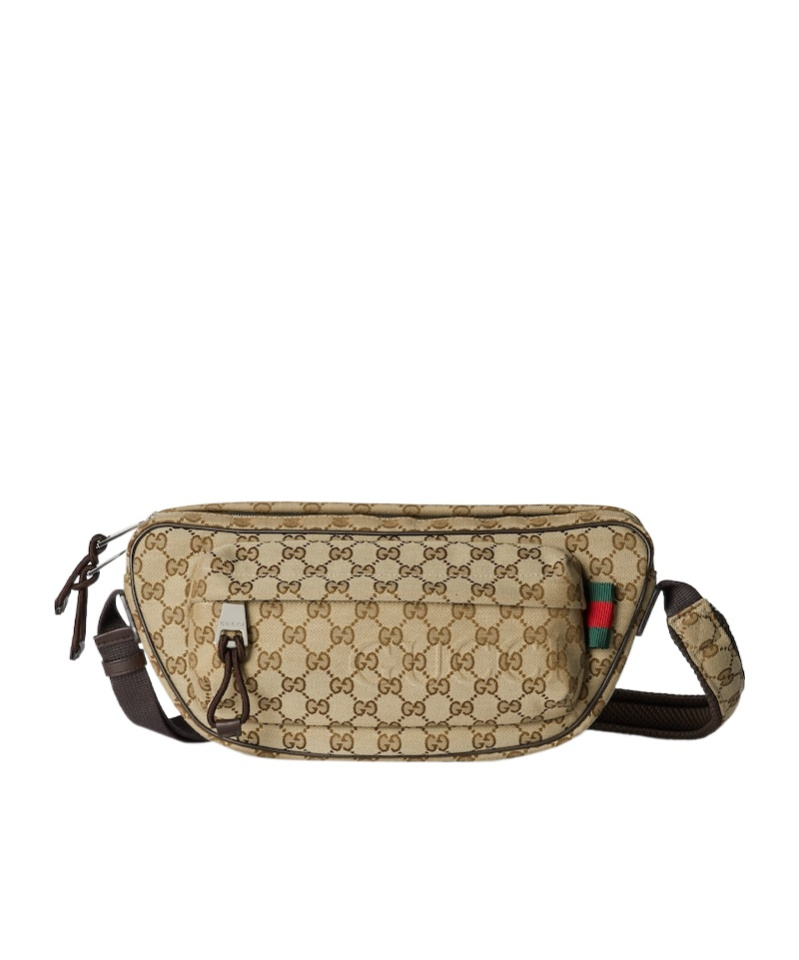 Gucci Men's Small Crossbody Gg Bag In Nude