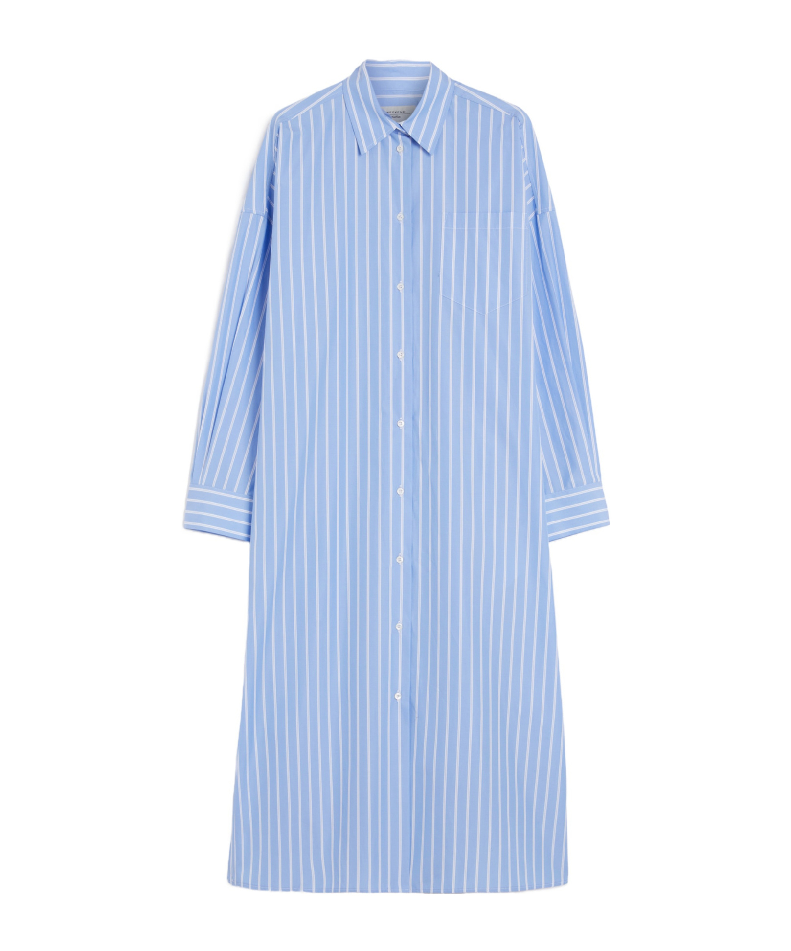 Weekend Max Mara Long Poplin Shirt Dress In Blue