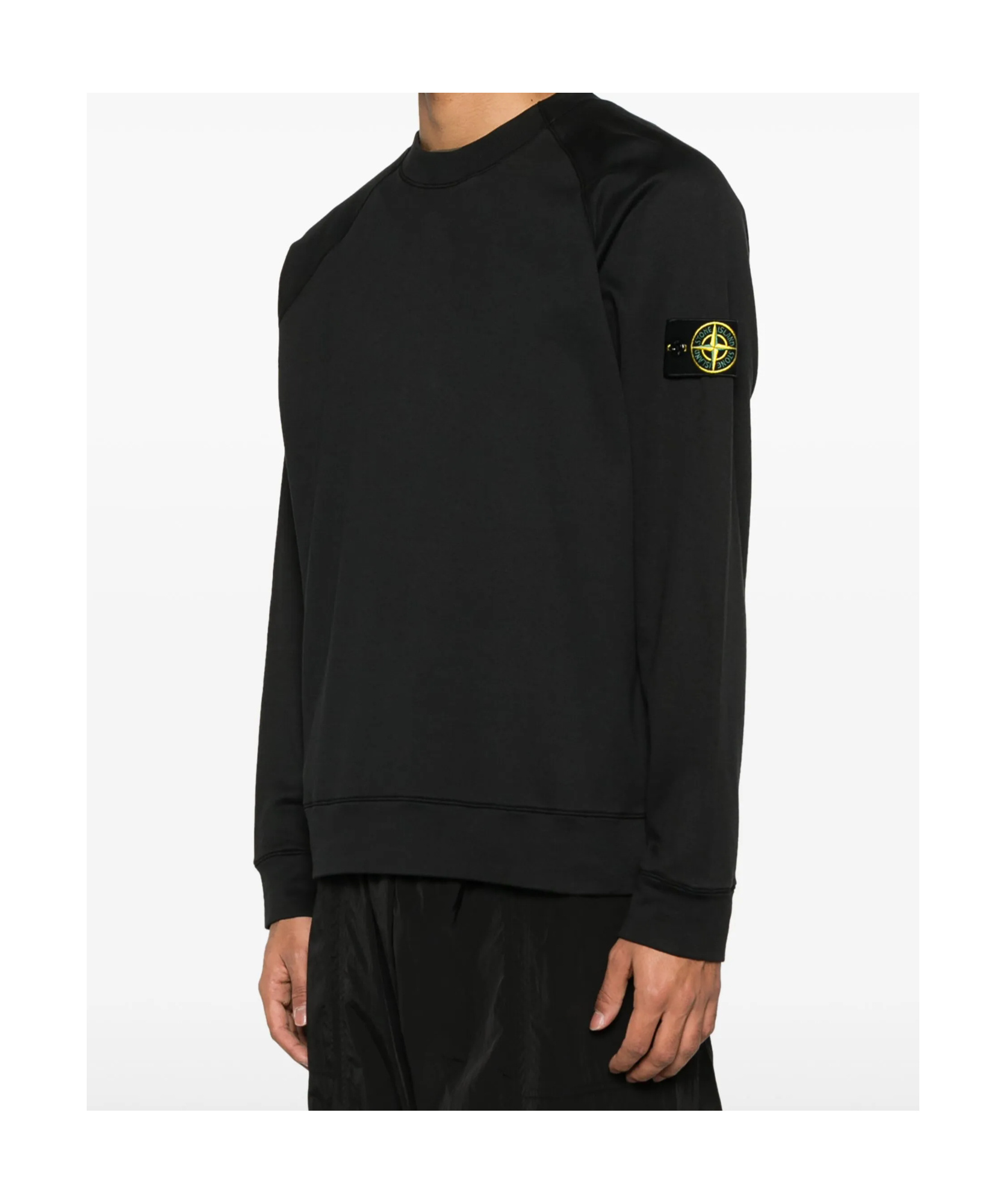 Stone Island Compass-badge Sweatshirt In Black