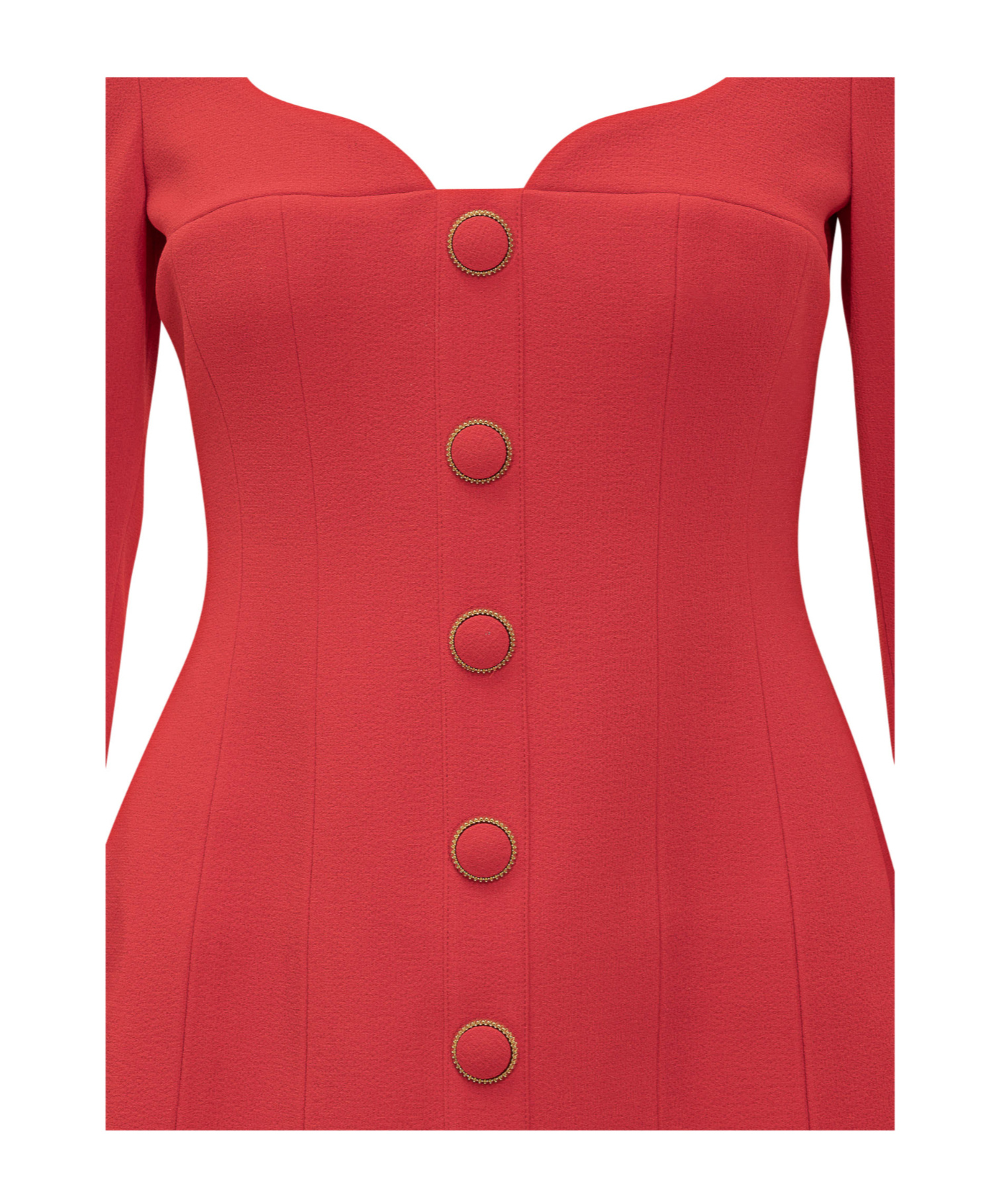 Rebecca Vallance Cameron Button-embellished Crepe Mini Dress In Red