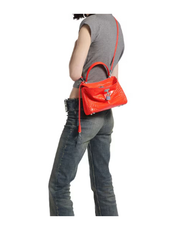 Balenciaga Women's Rodeo Handbag Mini With Rhinestones In Pop Orange In Orange