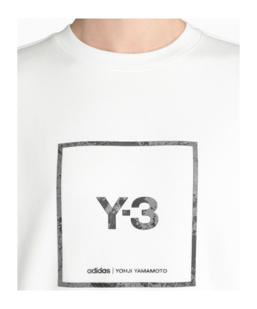 Y-3 Reflective-logo Cotton Sweatshirt In White