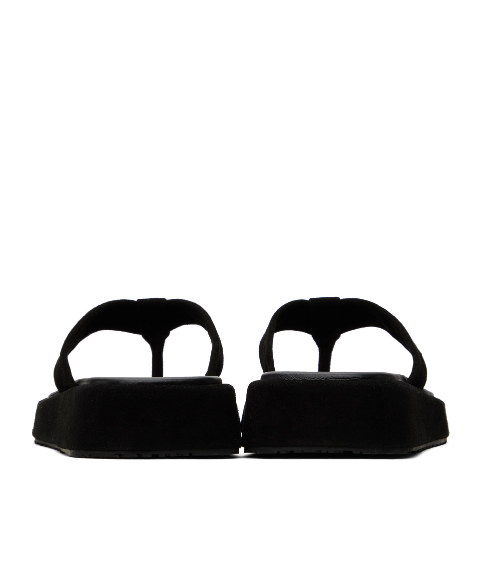 Le 17 Septembre Square Head Slippers In Black