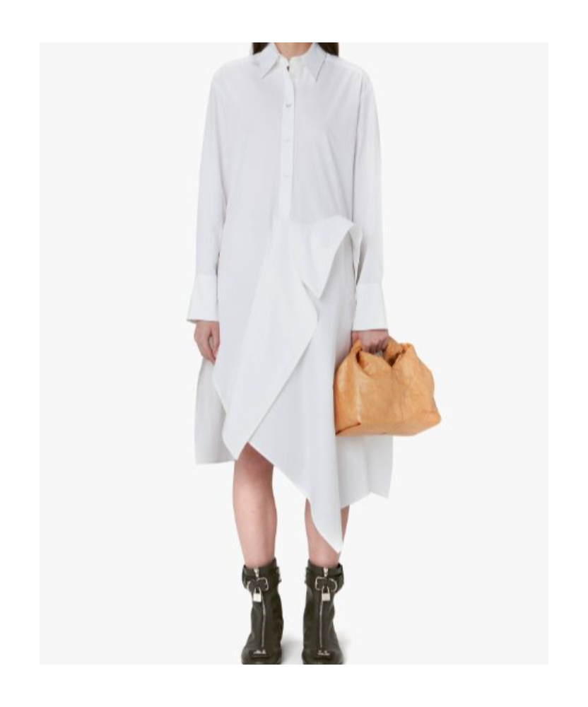 Jw Anderson Deconstructed Cotton Shirtdress In White