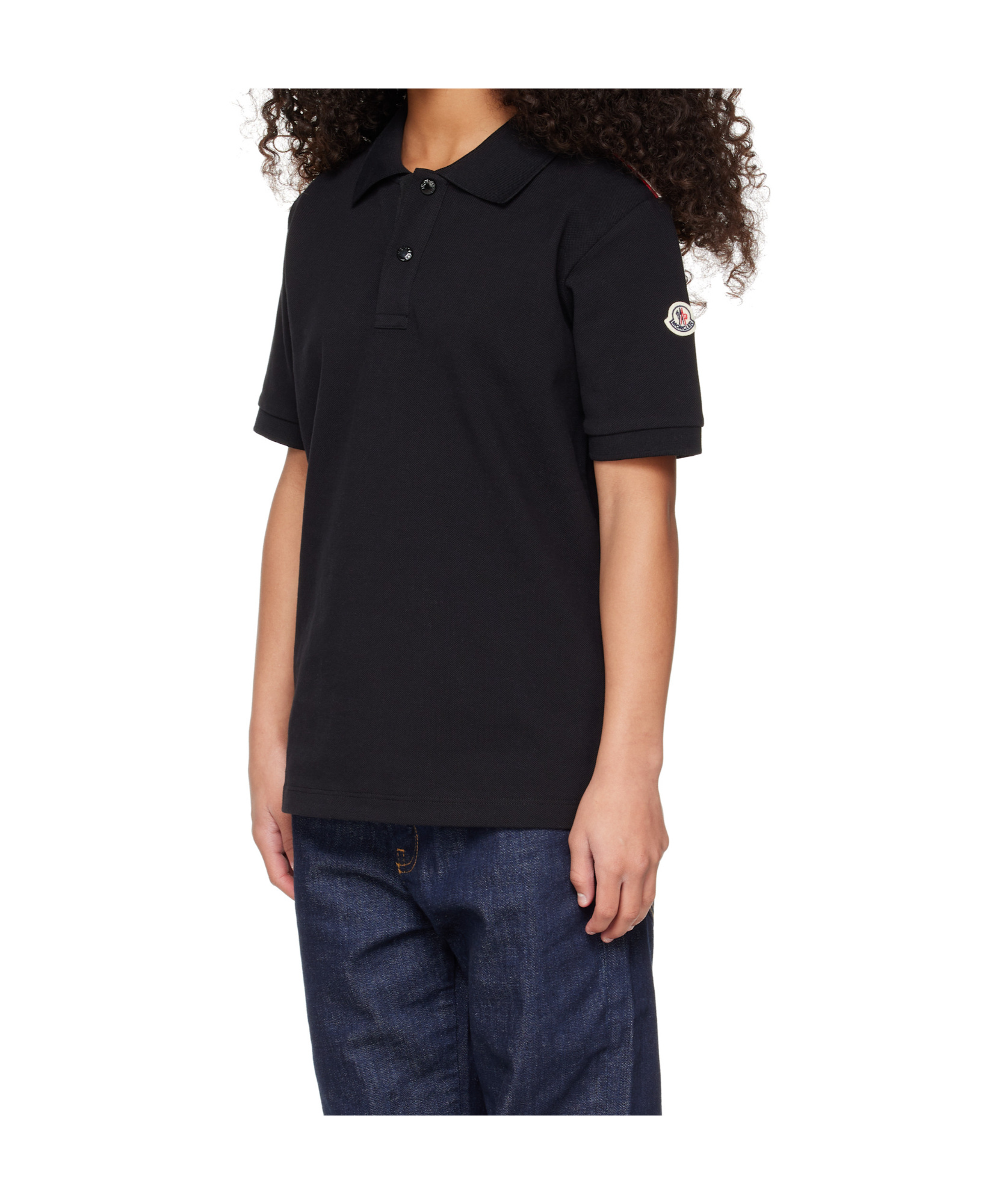 Moncler Short-sleeved Polo Shirt In Black
