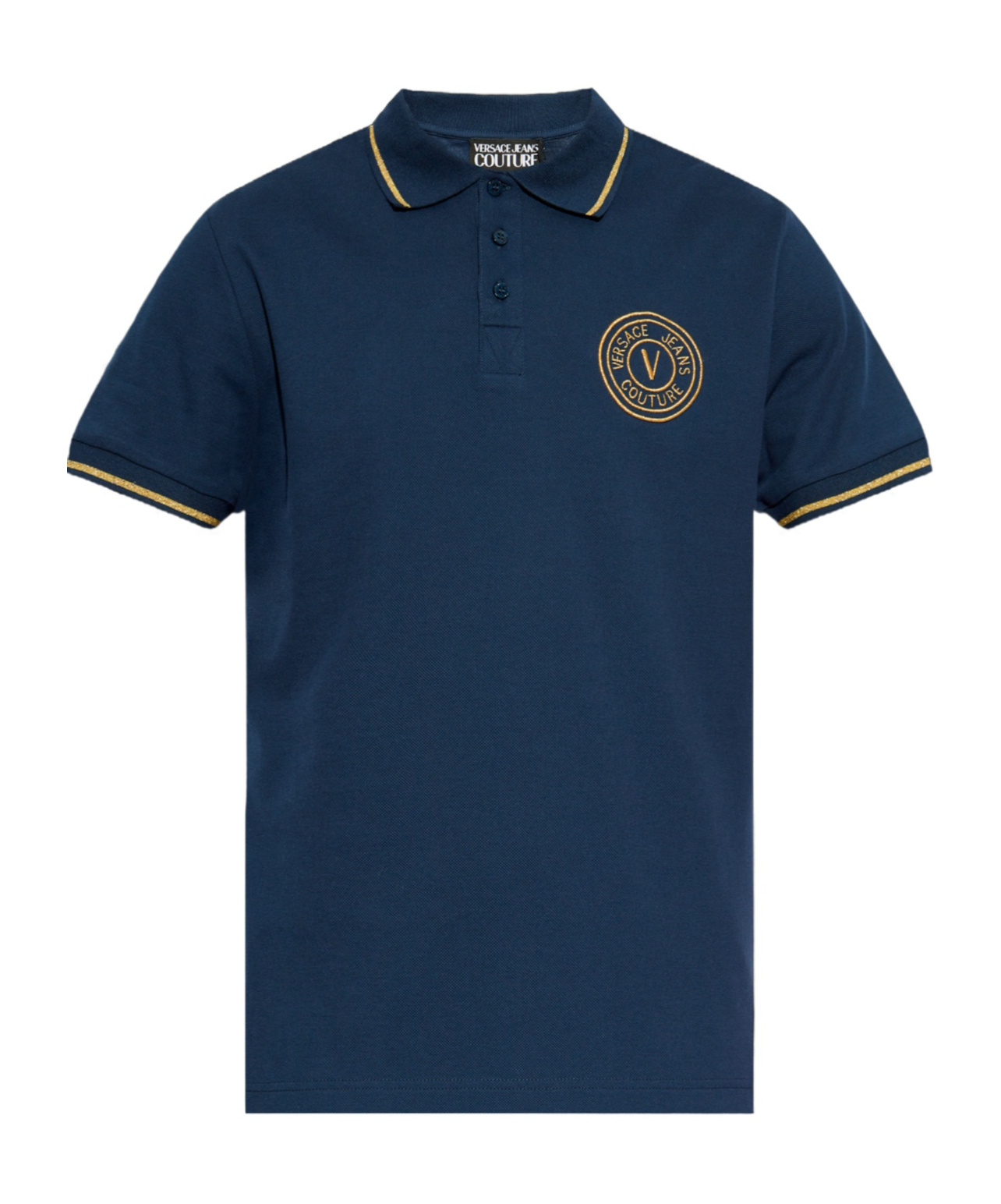 VERSACE JEANS VERSACE JEANS COUTURE LOGO EMBROIDERED POLO SHIRT