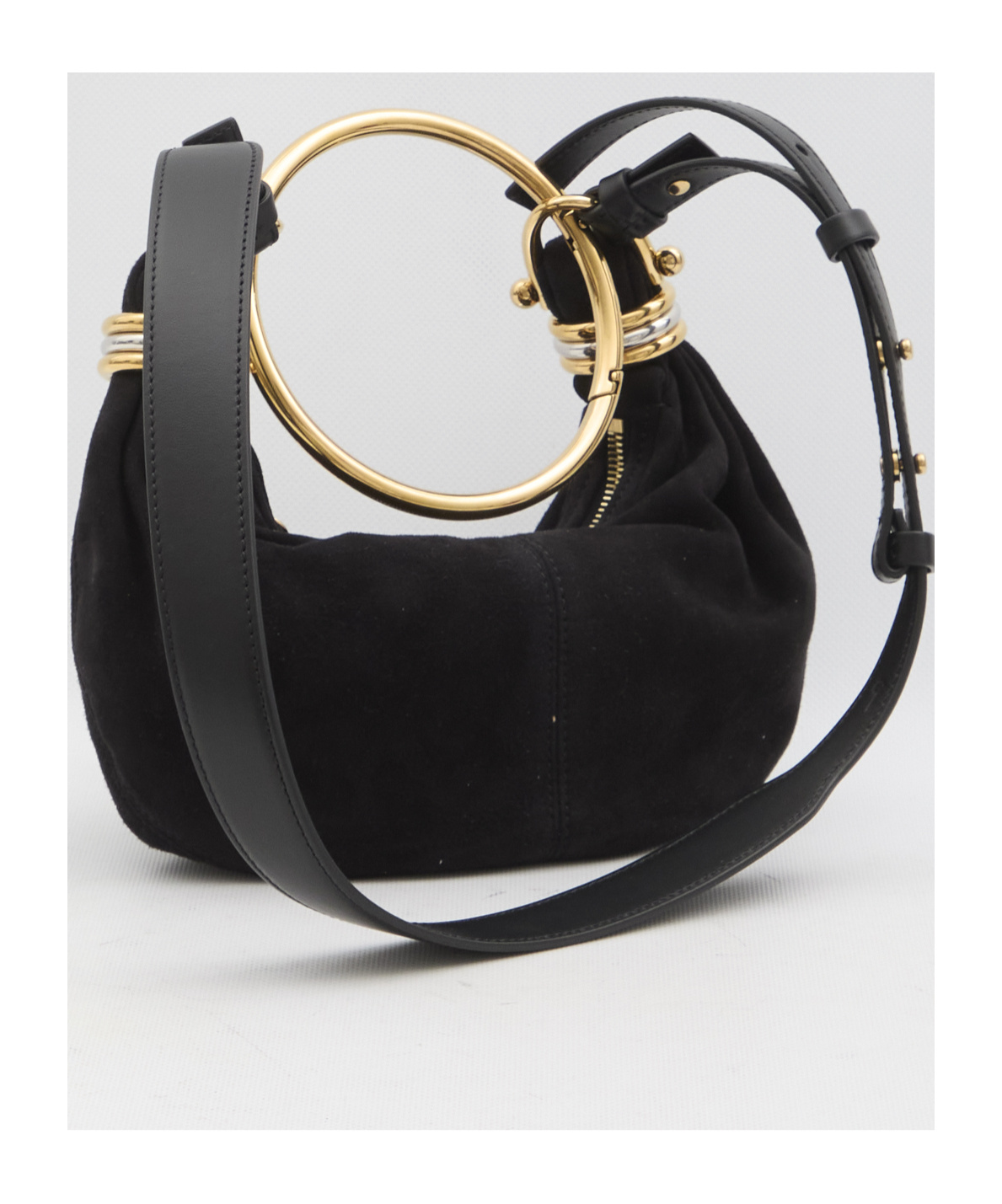 Chloé Bracelet Leather Top Handle Bag In Black