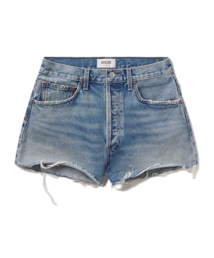Shop Agolde Denim Shorts With Belt Loops