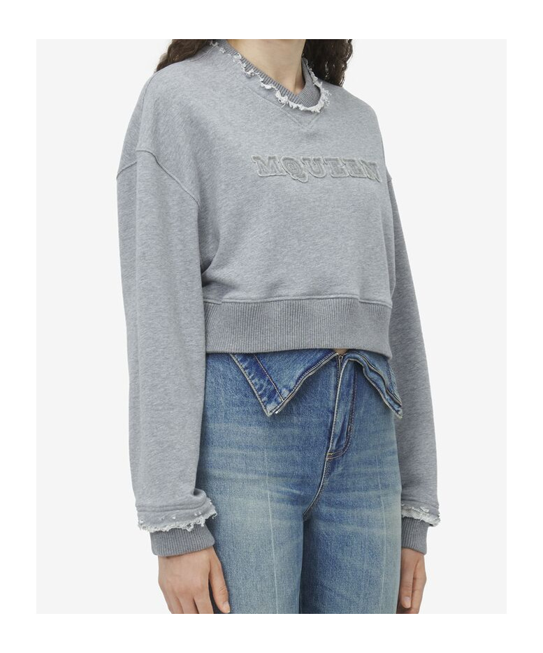 Alexander Mcqueen Round-neck Sweater In Gray