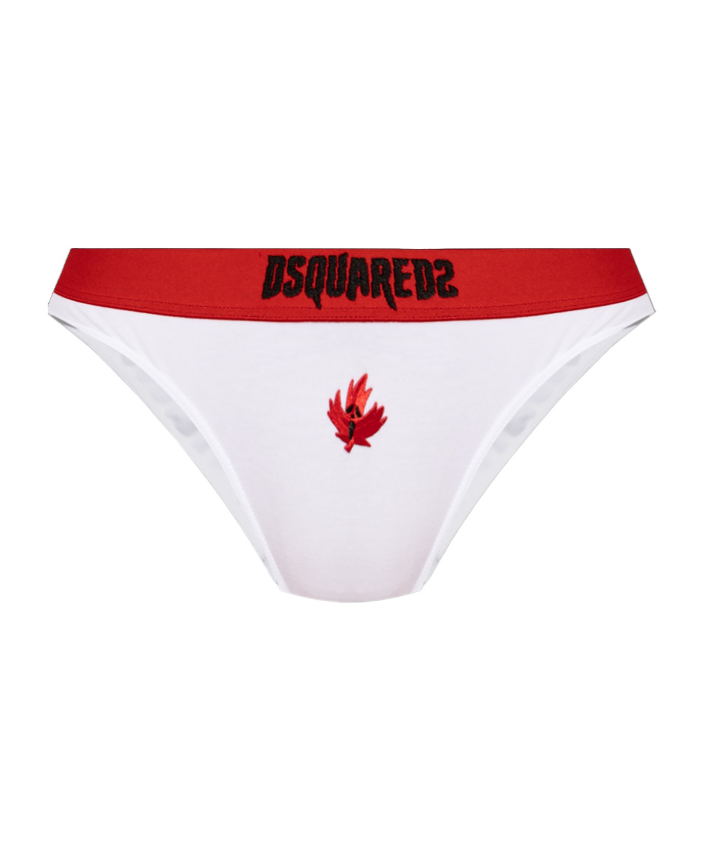 Dsquared2 Maple Leaf-embroidered Briefs In White