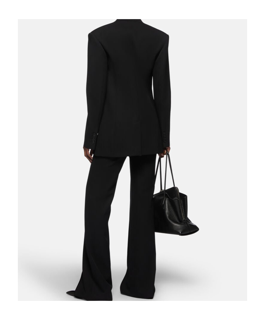 Attico Long Wool Pant In Black
