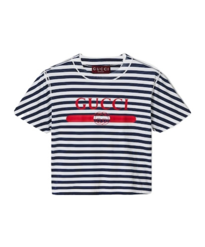 Gucci Printed Striped Cotton Jersey T-shirt In Multicolor
