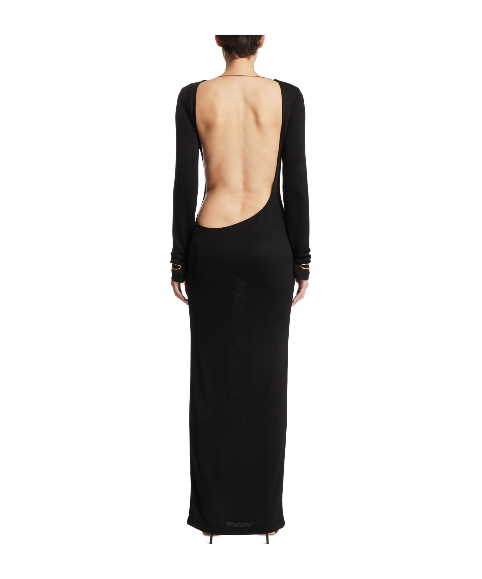 Saint Laurent Backless Dress In Black