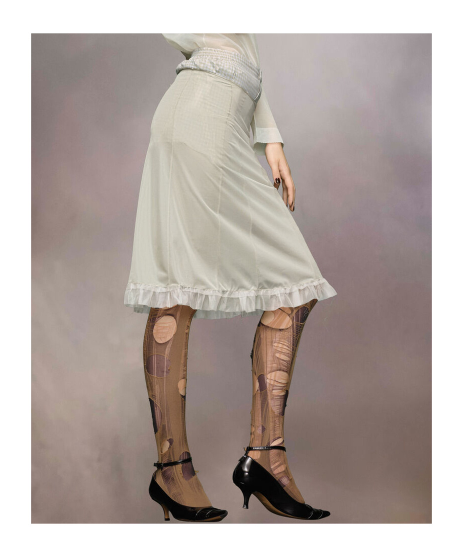 Maison Margiela Anonymity Of The Lining Skirt Woman Aloe And Beige In Green