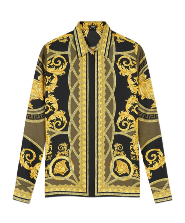 Shop Versace La Coupe Des Dieux Silk Shirt In Green