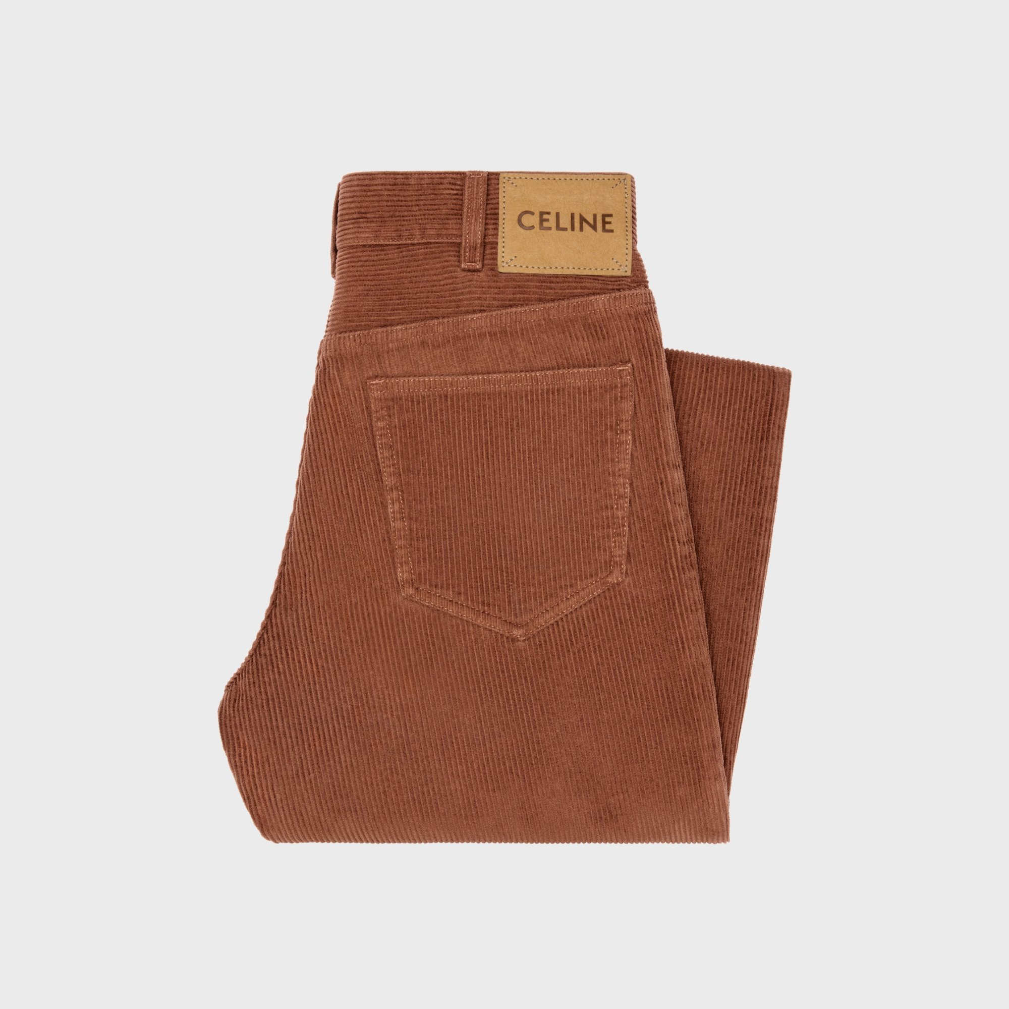 Celine Jolene Jeans In Corduroy In Brown