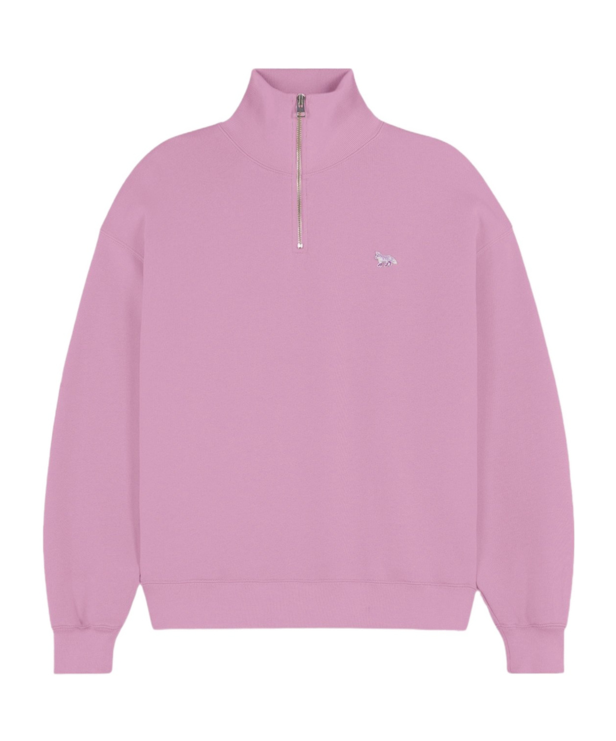 Shop Maison Kitsuné Fox-appliqué Half-zip Sweatshirt In Pink
