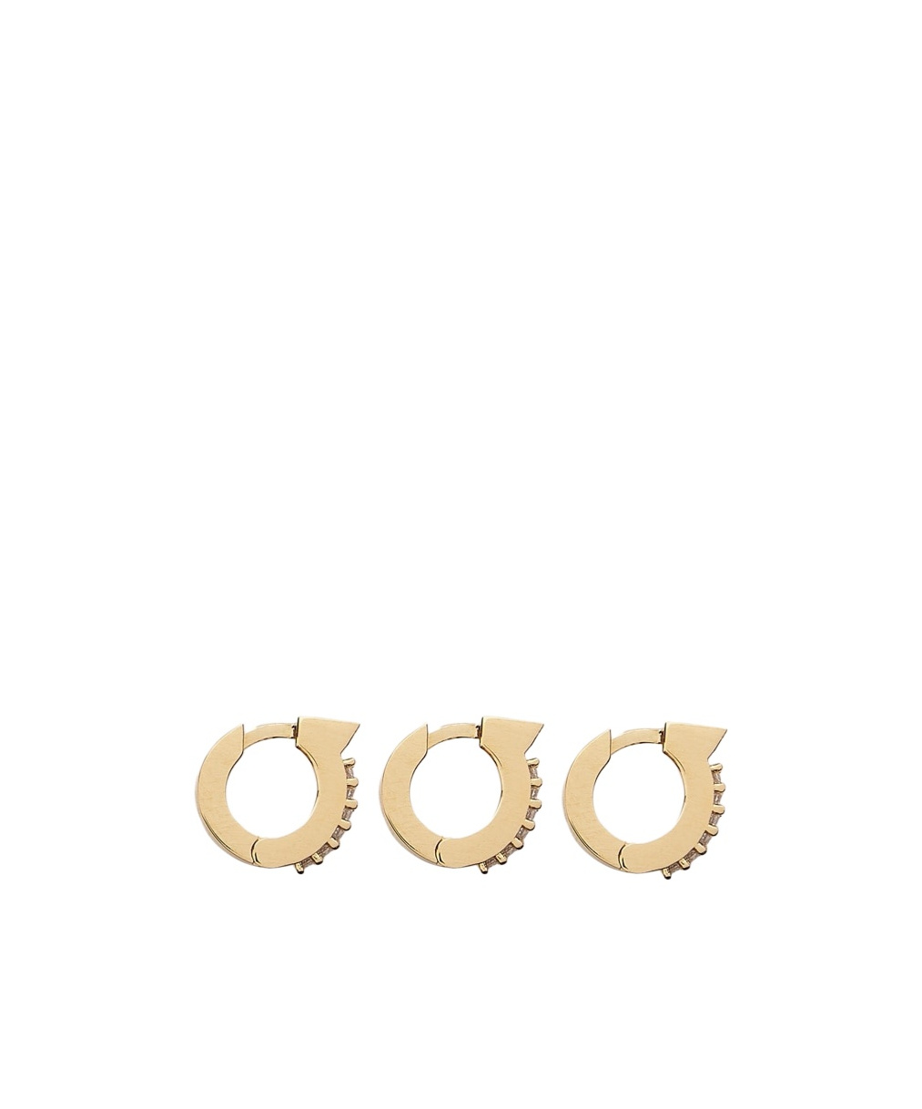 Ferragamo Mini Gancini Earrings Set In Yellow