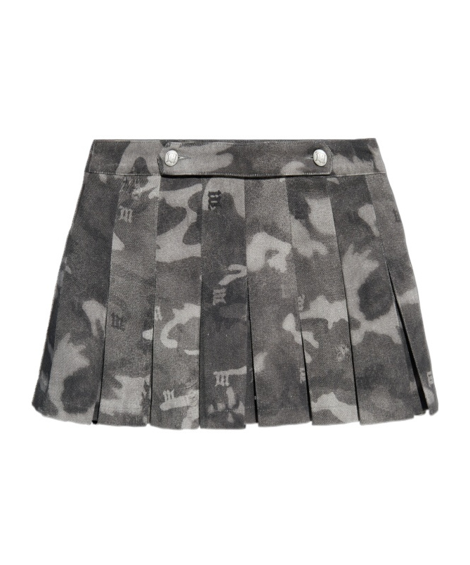Misbhv Camouflage Print Skirt In Gray