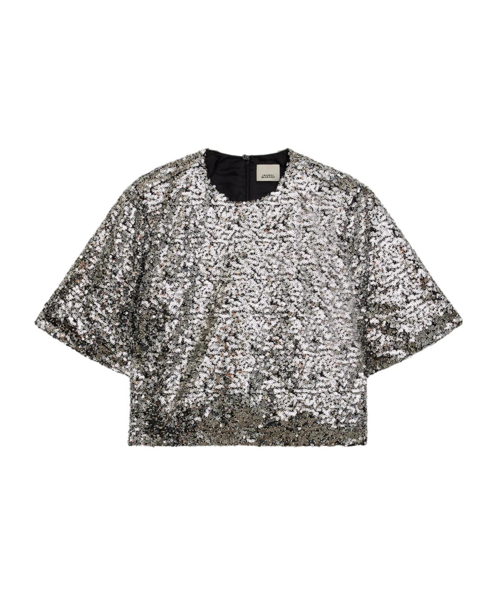 Isabel Marant Helga Sequin Embellished Sweater In Metallic
